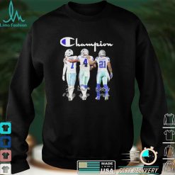 Cowboys Stefon Diggs Dak Prescott And Ezekiel Elliott Champion Signatures Shirt