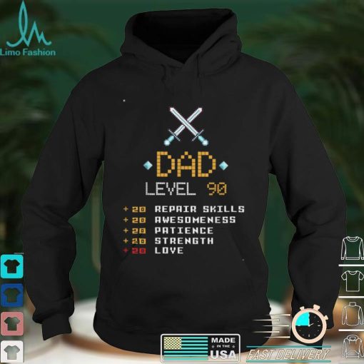 Dad Stats Pixel Arcade Game Character Level 90 T Shirt