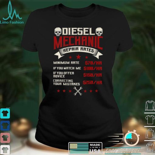 Diesel Mechanic Gifts Design On Back T Shirt