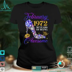 February 1972 50 Years Of Being Awesome Women Birthday T Shirt