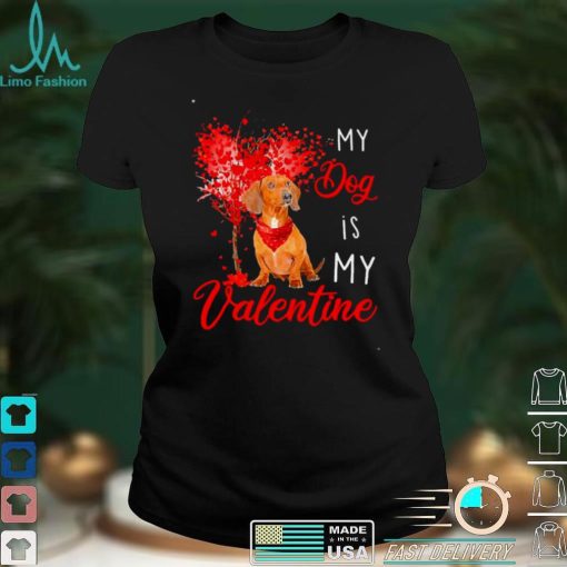Heart Tree My Dog Is My Valentine Red Dachshund Shirt