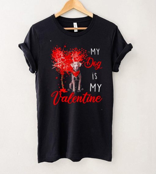 Heart Tree My Dog Is My Valentine Silver Labrador Shirt