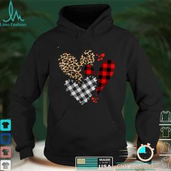 Hearts Leopard Plaid Buffalo Heart Valentines Day Girls Kids T Shirt