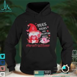 Hugs Kisses And Valentine Wishes Nurse Practitioner Valentines Day Gnome Shirt