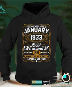 January 1933 89th Birthday Gift 89 Year Old Men Women T Shirt tee