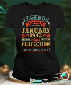 Legends Were Born In January 1942 80Th Birthday 80 Year Old T Shirt tee