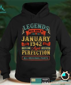 Legends Were Born In January 1942 80Th Birthday 80 Year Old T Shirt tee