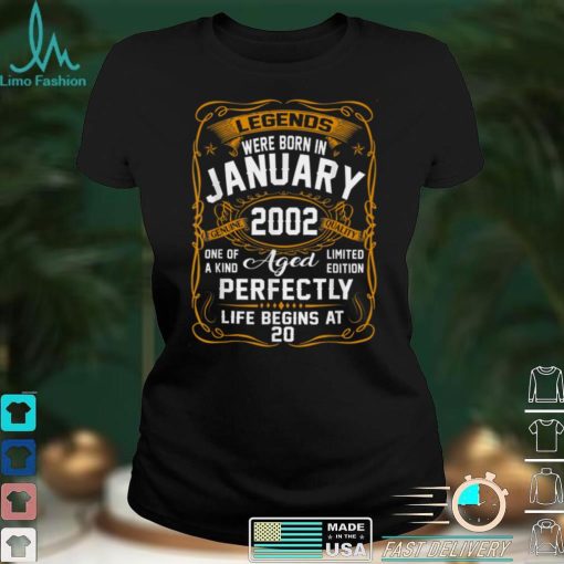 Legends Were Born In January 2002 20th Birthday Gifts T Shirt tee