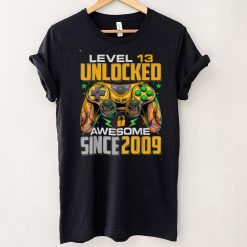 Level 13 Unlocked Awesome Since 2009 13th Birthday Gaming T Shirt