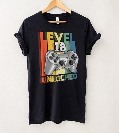 Level 18 Unlocked 18th Birthday Matching Video Game Boys T Shirt