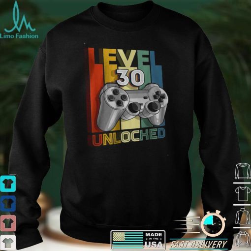 Level 30 Unlocked Matching Video Game 30th Birthday Gift Boy T Shirt