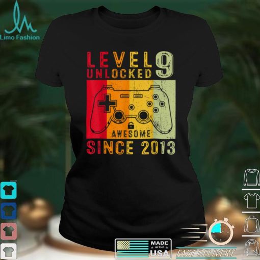Level 9 Unlocked Video Gamer 9 Years Old 9 Birthday T Shirt