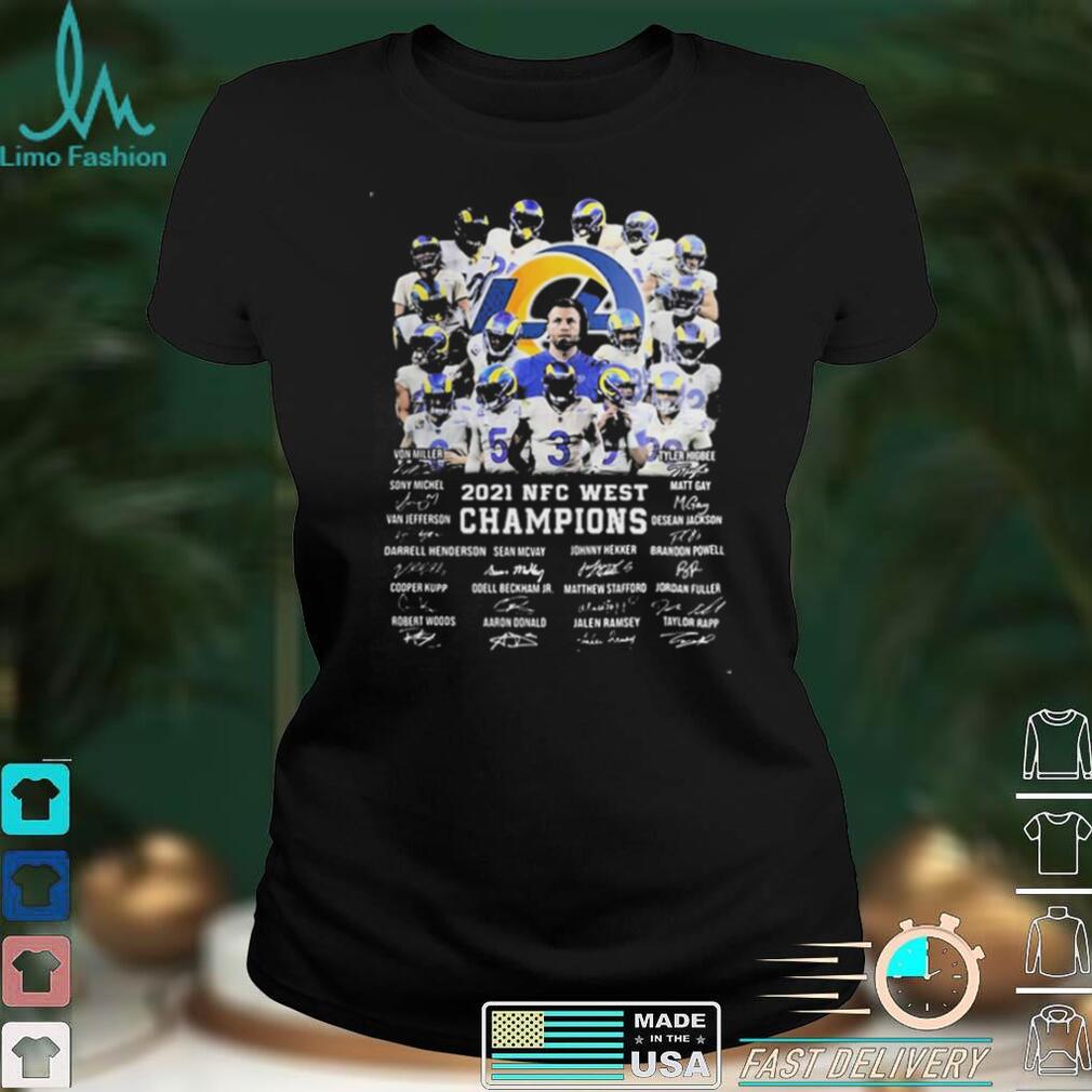 Los Angeles Rams Team Champions 2022 Super Bowl Signatures T Shirt