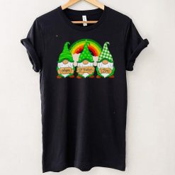 Lucky Rainbow Gnomes Holding Shamrock Happy St Patricks Day shirt