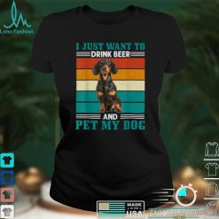 Mens Want to drink Beer and Pet My Dog Dachshund German T Shirt