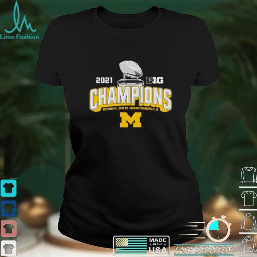 Michigan 2021 Big Ten Football Champions Navy T Shirt