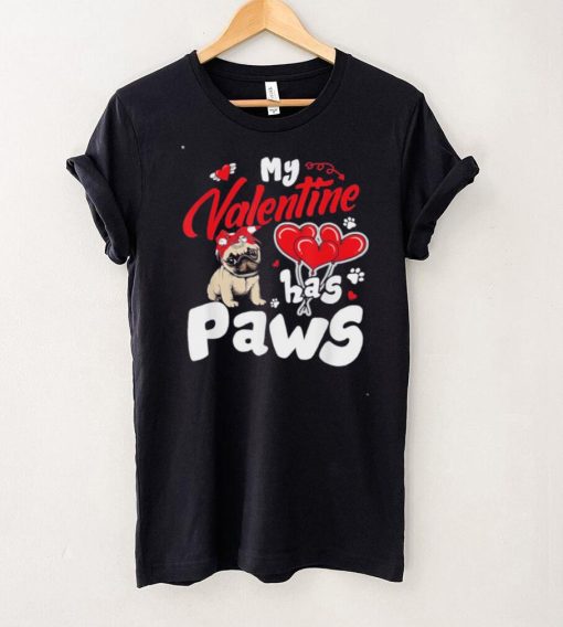 My Valentine Has Paws Cute Pug Unisex Sweatshirt