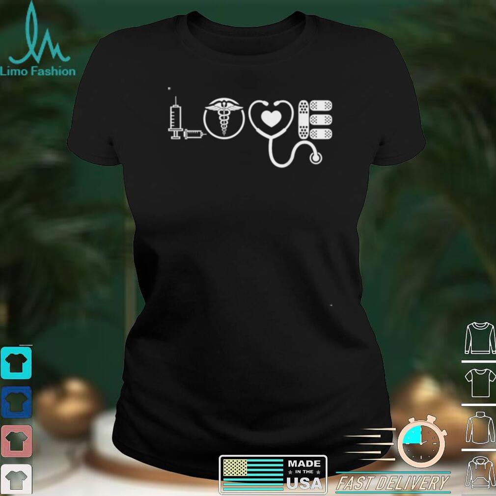 Nurse Life Valentines Day Stethoscope ER ICU NICU RN Women T Shirt