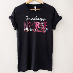 Oncology Nurse Leopard Plaid Love Heart Stethoscope RN Nurse T Shirt