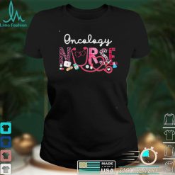 Oncology Nurse Leopard Plaid Love Heart Stethoscope RN Nurse T Shirt