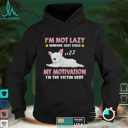 Pug im not lazy someone just stole my motivation im the victim here shirt