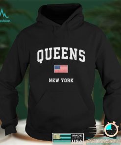 Queens New York Ny Vintage American Flag Sports Design T Shirt