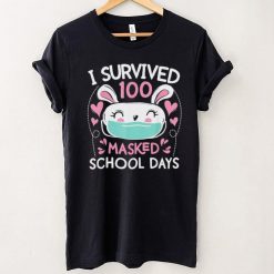 Rabbit I survived 100 masked school days shirt