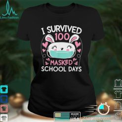 Rabbit I survived 100 masked school days shirt