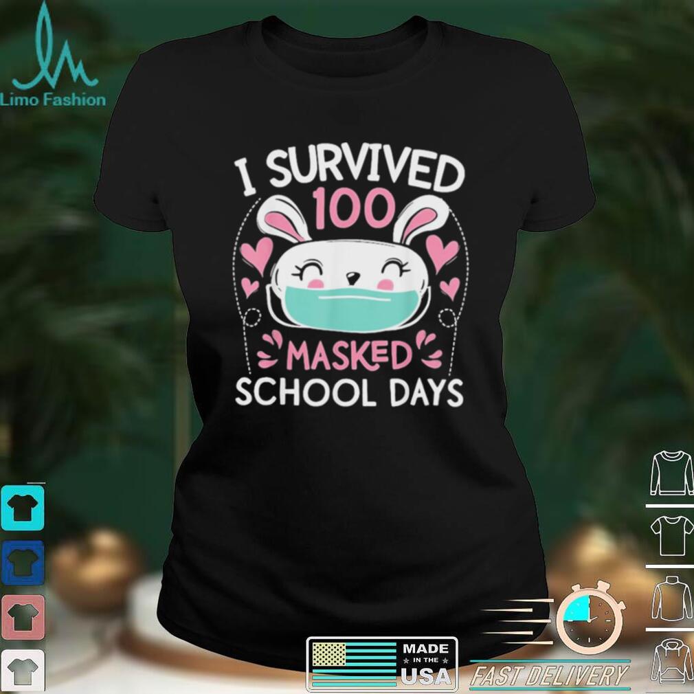 Rabbit I survived 100 masked school days shirt Rabbit I survived 100 masked school days shirt