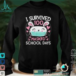 Rabbit I survived 100 masked school days shirt