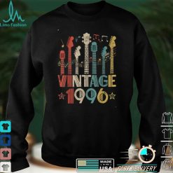 Retro Vintage 1996 Guitar Lover 1996 Birthday Guitarist T Shirt