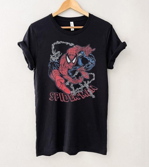 Retro Vintage Distressed Look Spiderman 90s Graphic Tee Shirt