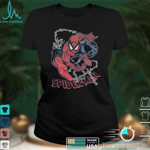 Retro Vintage Distressed Look Spiderman 90s Graphic Tee Shirt