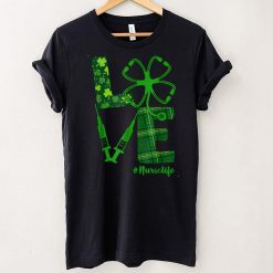 Shamrock Lucky Clover St Patrick's Day Irish Nurse Love T Shirt