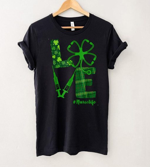 Shamrock Lucky Clover St Patrick’s Day Irish Nurse Love T Shirt