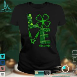 Shamrock Lucky Clover St Patrick's Day Irish Nurse Love T Shirt