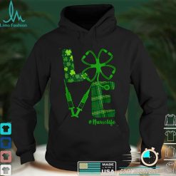 Shamrock Lucky Clover St Patrick's Day Irish Nurse Love T Shirt