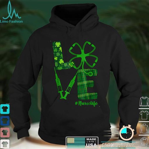 Shamrock Lucky Clover St Patrick’s Day Irish Nurse Love T Shirt