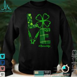 Shamrock Lucky Clover St Patrick's Day Irish Nurse Love T Shirt