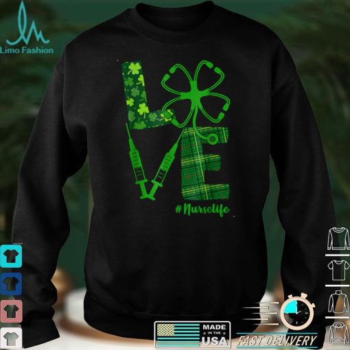 Shamrock Lucky Clover St Patrick’s Day Irish Nurse Love T Shirt