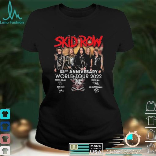 Skid Row 35th Anniversary World Tour 2022 Signatures Thank You For The Memories Shirt