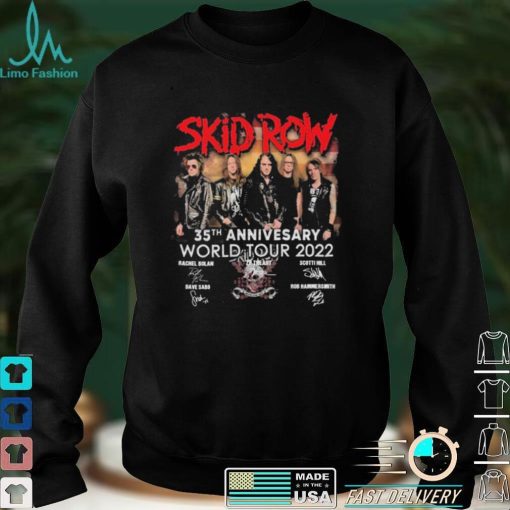 Skid Row 35th Anniversary World Tour 2022 Signatures Thank You For The Memories Shirt