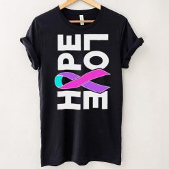 Thyroid Cancer Awareness Sideways Hope Love Ribbon Shirt