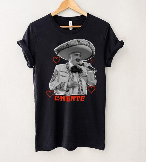 Tribute Chente design with red heart. Vicente Fernández T Shirt