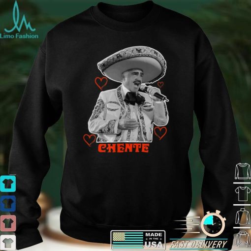 Tribute Chente design with red heart. Vicente Fernández T Shirt