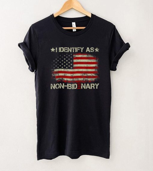 Vintage American Flag Funny Biden I Identify As Non Bidenary T Shirt tee