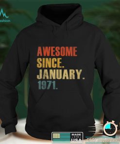 Vintage Awesome Since January 1971 51st Birthday Gifts T Shirt tee