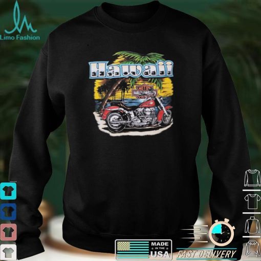 Vintage Harley Davidson Maui Hawaii Pacific Ocean Island Scenic Landscape Sunset Motorcycle Shirt