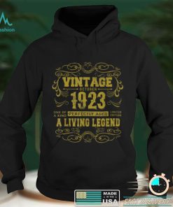 Vintage October 1923 99th Birthday Gift Living 99 Years Old T Shirt tee