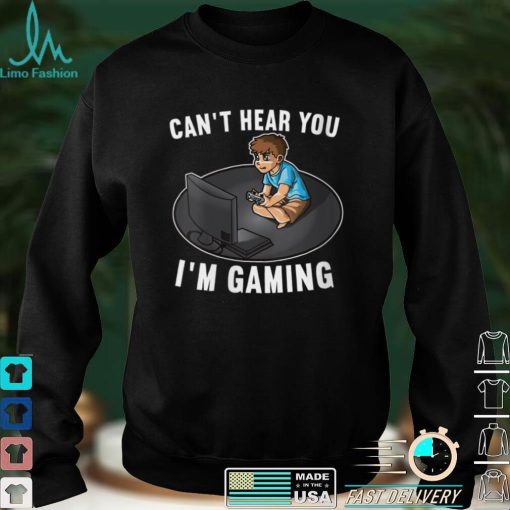 Womens Can't Hear You I'm Gaming Gamer Video Games AFK Shooter V Neck T Shirt